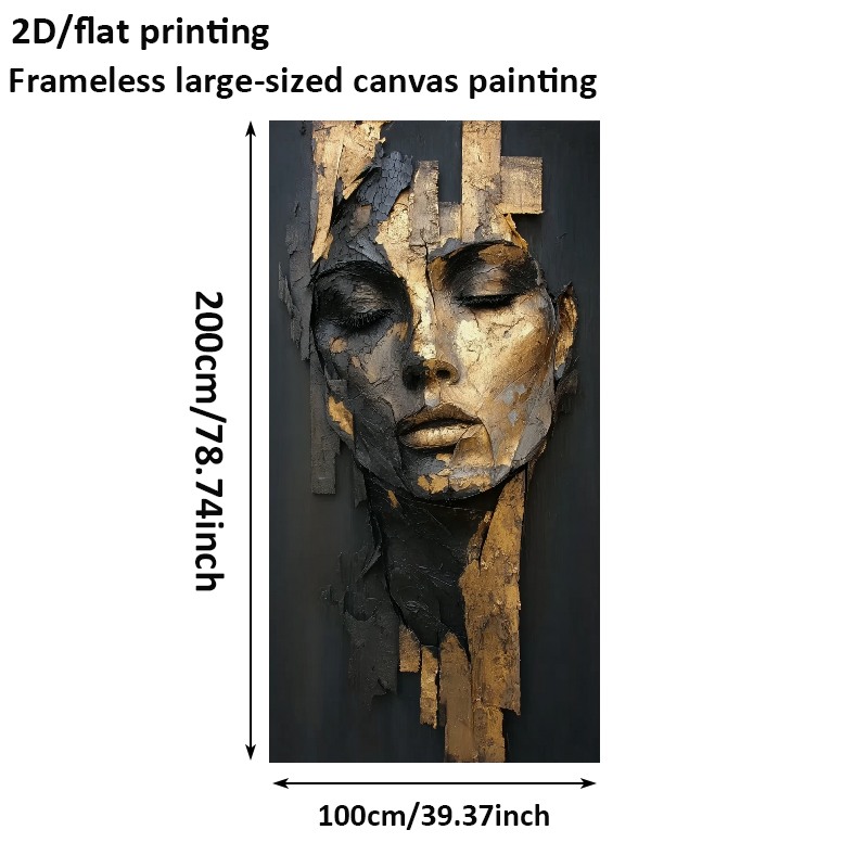 TEMU 2d Flat, 2d Flat, 1pc 2d/flat Measuring 39 By 78 Inches Or 100 By 200 Centimeters, Frameless Canvas Artwork Featuring A Design Called ' In '.