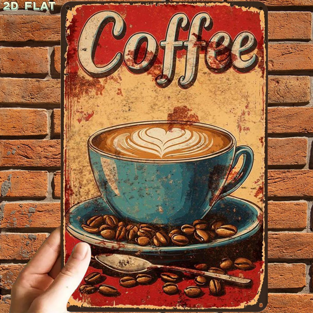 TEMU 2d Flat, 2d Flat,1pc,retro Vintagevintage Postermetal Tin Sign, Pre-drilled Holes, Suitable For Indoor, Garden,outdoor, Toilet Decoration, 2d