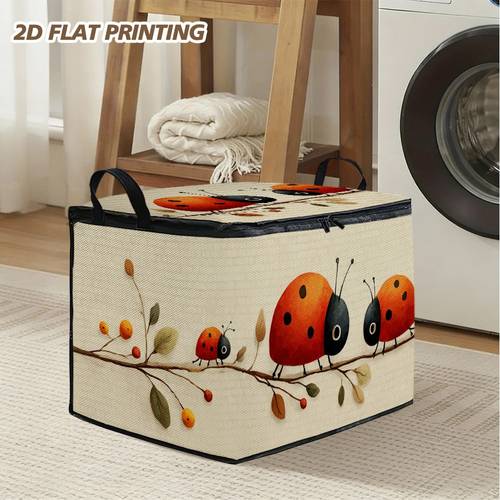 2d flat 1pc ladybugs on branch shelf baskets space saving zipper organizer bedding storage bathroom tidy ideal present closet organizer rental 2d baskets