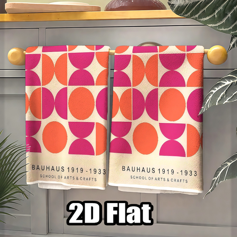 TEMU [jit]2d Flat, 2pcs, Kitchen Towels, Hand Towels, Home Decoration, Kitchen Decoration, , Quick-drying, Rectangular Shape, Printed Pattern,