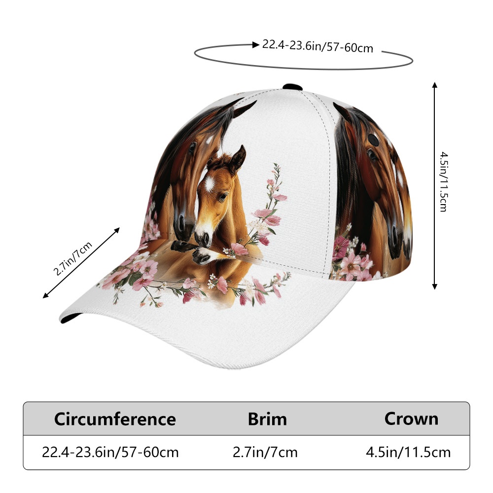 TEMU 1pc Adjustable Snapback Horse & Baseball Cap - Lightweight Breathable Suitable For Client Meetings, Streetwear, Birthdays, Festivals,
