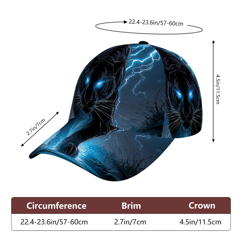 TEMU 1pc Adjustable Duckbill Baseball Cap With Glowing Blue Pattern - Snapback Design For Streetwear Style, Campus Outfits, Gathering And Vacation,
