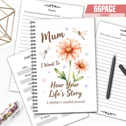 photo de l'article 1 journal guidé pour maman : votre histoire. un journal de à laquarelle et des libellules pour écouter les , se détendre, soulager le stress et des souvenirs de vie. cadeau idéal pour des pères, des s, les anniversaires.