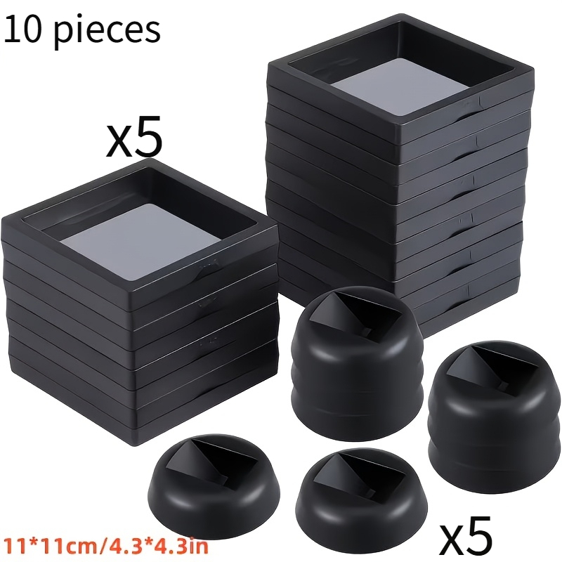 Image of 10pcs 3d Transparent Display Stand Set, With Pe Film Jewelry Storage Boxes, Transparent 3d Display Rack Set Detachable And , Includes 5pcs Display Racks And 5pcs Bases
