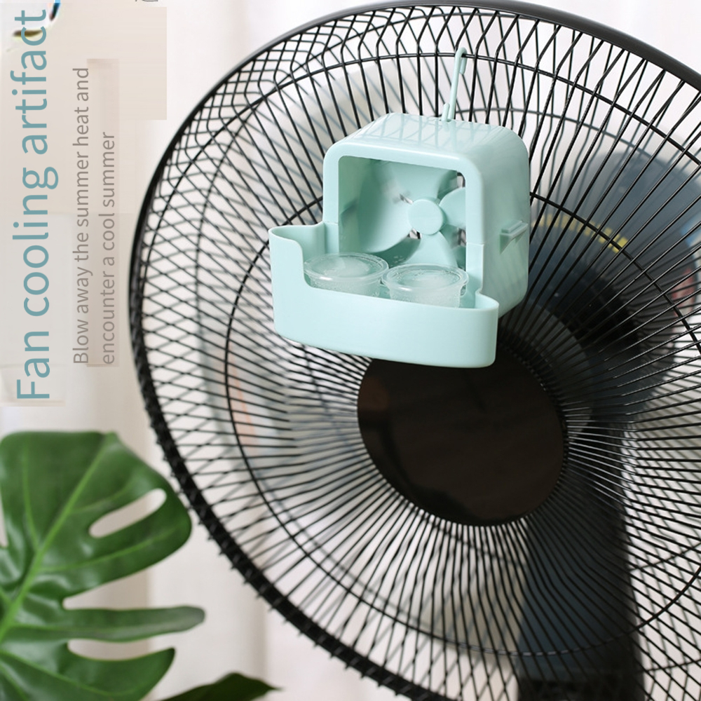 6pcs Set: 1 Fan Body + Cups + 1 Hook. Portable Fan Cooling Accessory Kit - Rapid Cooling, No Power Source Needed. Suitable For Handheld And Floor Fans. Oscillating Design For Efficient Summer Cooling