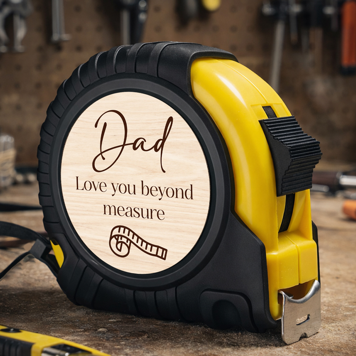 TEMU Dad's Measuring Tape, Love You Measure Made Of Durable Abs Resin With A Locking Design, The Perfect Father's Day, Birthday, And Christmas Gift