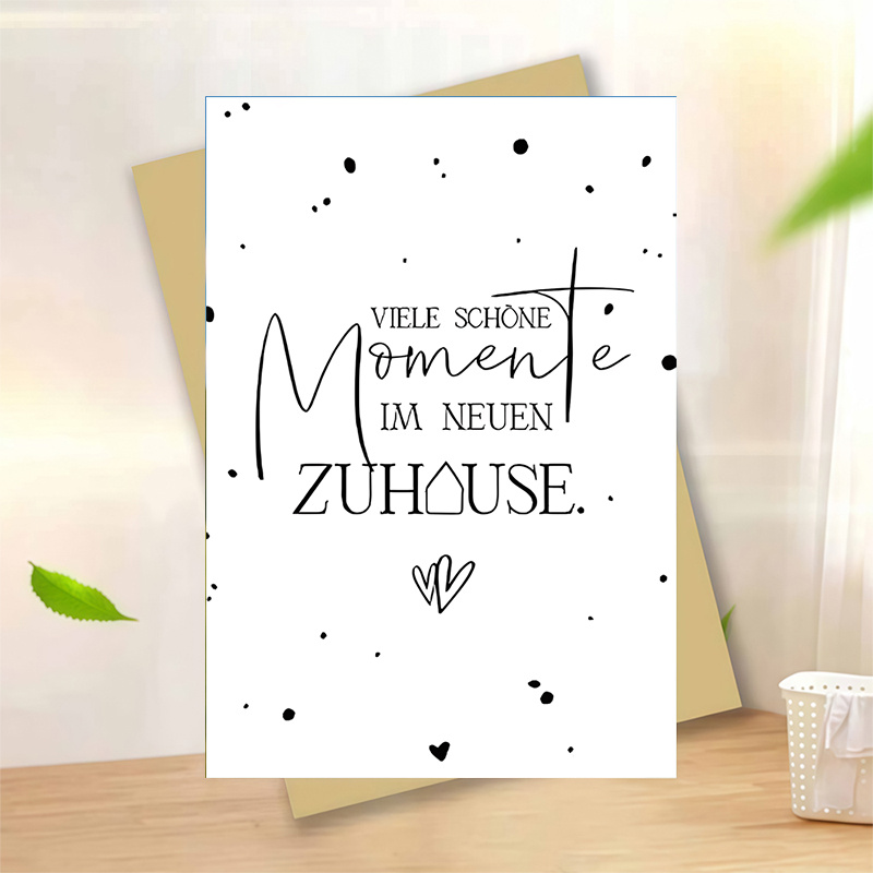 1pc Card Many In Home Housewarming Greeting Minimalist Black And Gift For New Homeowners Congratulations Card With Envelope Included
