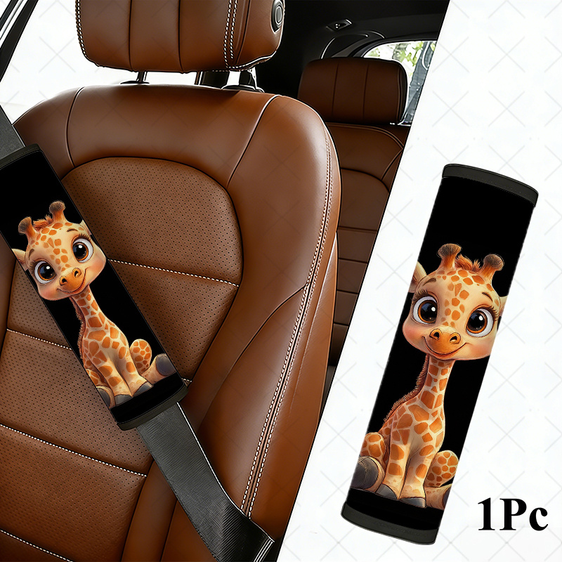 TEMU Eén Giraffe Autogordel Schouderpad, Schattig Giraffe Ontwerp, Veelzijdige Autogordel Cover voor Auto's, Comfortabele Vulling voor Autogordels,