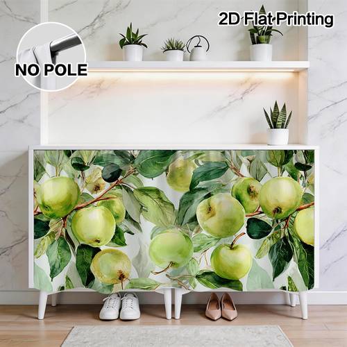 Plat 2D, Rideau -Poussière Plat 2D pour , Rideau Décoratif Semi-Transparent pour , Accessoire pour Fenêtre et , Motif Vert et Feuillage, avec Passe-Tringle pour Installation Rapide, Facile à Nettoyer, Unique et Idéal pour les de Lavage, Salons, Chambres, Cuisines