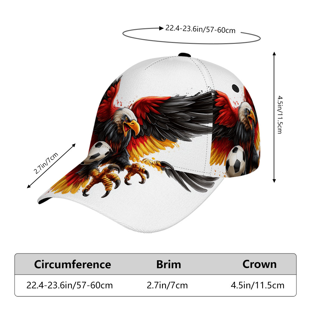 TEMU 1pc Of A Two-dimensional Flat Cap Featuring A German Celebrating Soccer Victory â An Adjustable Snapback Hat Lightweight, Ideal For Travel,