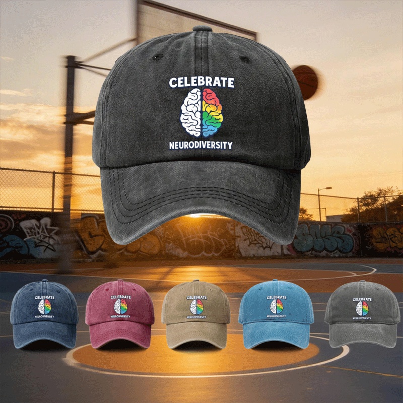 artikel foto 1 stuk Neurodiversiteit Bewustzijn Pet - Verstelbare Honkbalpet met Neurodiversiteitssymbool, Unisex Geschikt voor Mannen & Vrouwen, voor Sport, Cadeaus voor Feestdagen, Neurodiversiteit Ontwerp