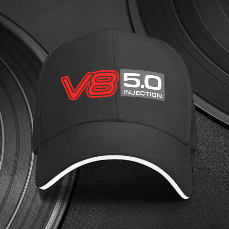 TEMU 1pc V8 5.0 Injection Adjustable Sandwich Baseball , Lightweight Printed Craft Women's Hat, V8 5.0 Injection Men's Trendy Hat, Ideal Gift For