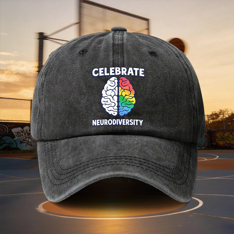 1 stuk Neurodiversiteit Bewustzijn Pet - Verstelbare Honkbalpet met Neurodiversiteitssymbool, Unisex Geschikt voor Mannen & Vrouwen, voor Sport, Cadeaus voor Feestdagen, Neurodiversiteit Ontwerp