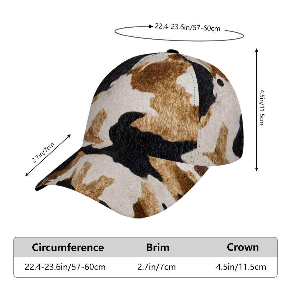 1pc 2d flat printing a baseball cap cowhide spot pattern breathable soft comfortable and stylish for ideal for s to wear outdoors while   back to   and for