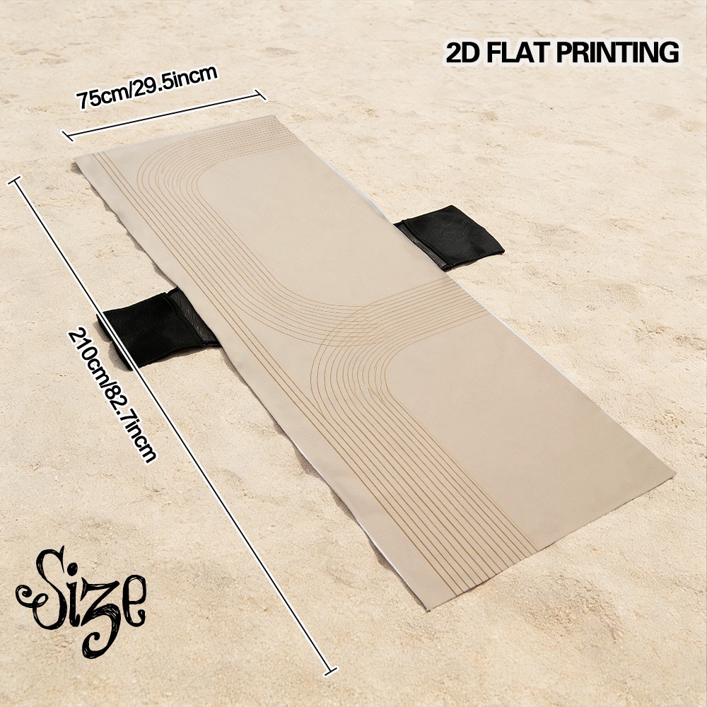 TEMU Impression 2D à plat, 1 pièce Housse de chaise de patio , Housse de chaise de plage avec impression de dessin au trait courbé, Durable, Facile à