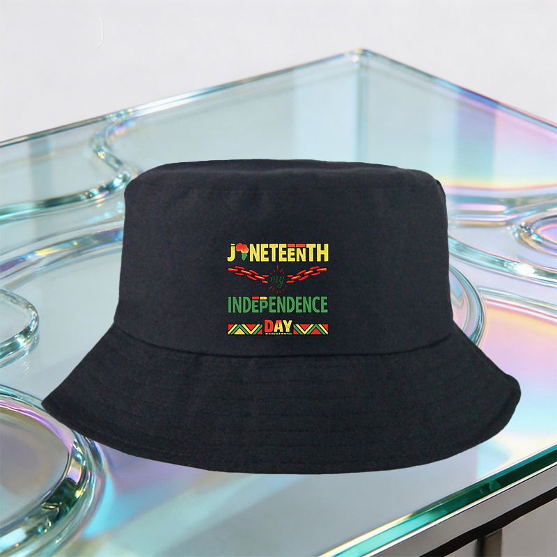 TEMU 1 Juneteenth Day Pattern Print Bucket Hat, Unisex Outdoor Sports Style, Suitable For , Anniversaries, Street Fashion, Trendy And Fashionable For