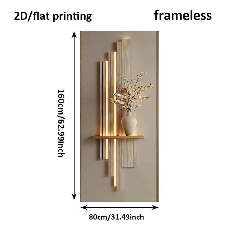 TEMU 2d Flat, 2d Flat, 1pc 2d/flat Measuring 31*62 Inches Or 80cm*160cm, Frameless Canvas Artwork Featuring A Modern Wall Pattern, Ideal For