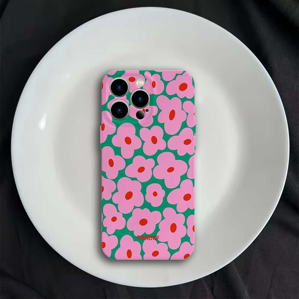 E-shop Handyhülle - Grün Rosa Blumenmuster Mode Film Harte Vollständige Handyhülle Geeignet für iPhone X/11/12/13/14/15/16/17/Air/Pro//Plus, Bietet