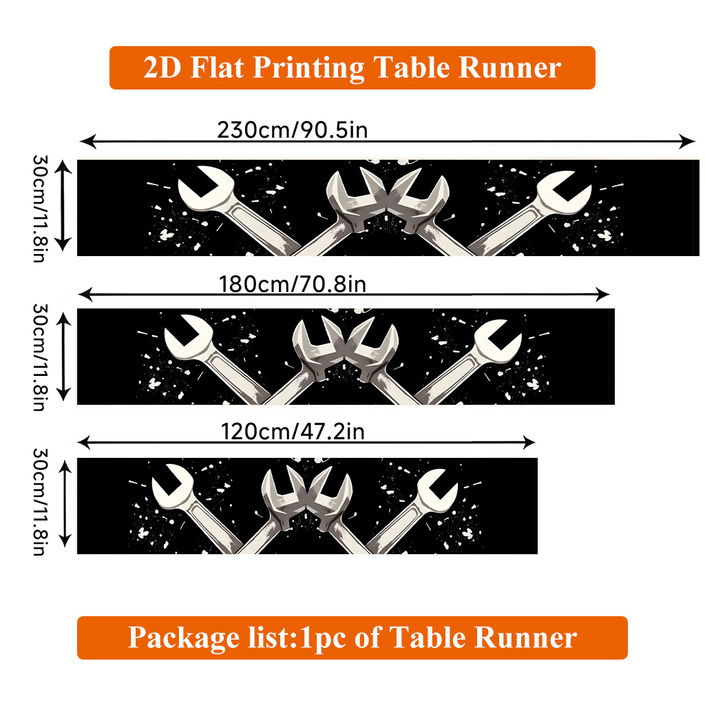 TEMU Chemin de pièce à impression 2D à plat, chemin de table en polyester avec motif de clés à , rectangulaire, pour table à manger, décoration de