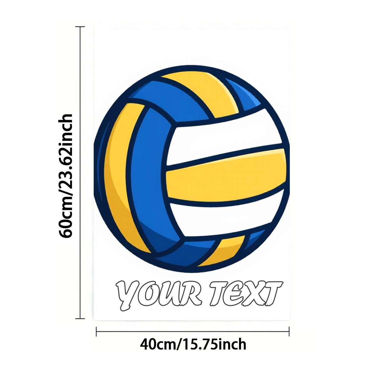 TEMU Custom Text For 1pc, Towel, Single-sided Print, Rectangular 40×60cm, Featuring A 2d Cartoon-style Volleyball Design, Suitable For Orders, Soft,