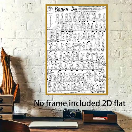photo de l'article plat 2d, affiche et impression, plusieurs tailles, 1 pièce, art sur toile cadre, plat 2d 1 pièce du karaté : démonstration de la technique -dai impression sur toile, plat 2d