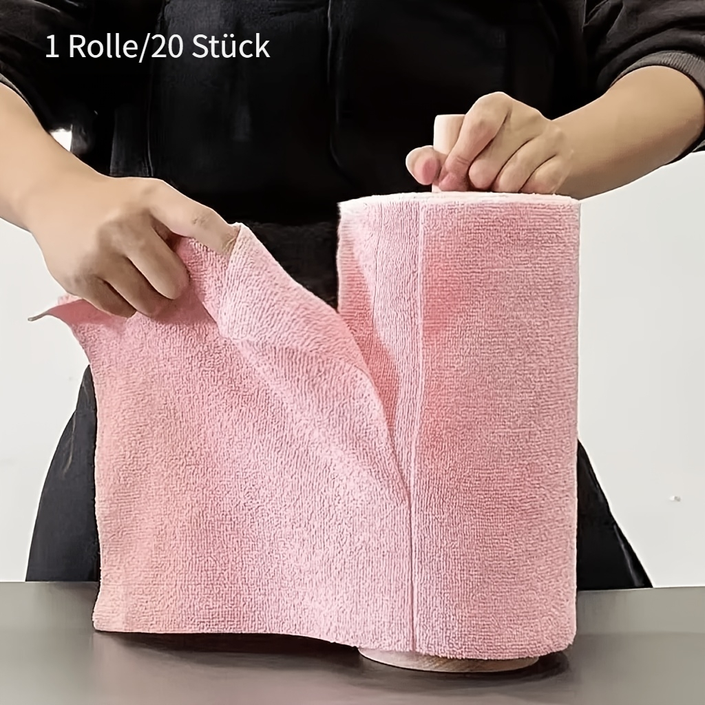 1 rolle/20 wiederverwendbare reinigungstücher, haushalts-küchenpapierrolle, vielseitige alternative zu geschirrtüchern für wohnzimmer küchenreinigung, mehrflächen-haushaltstücher,   maschinenwaschbar