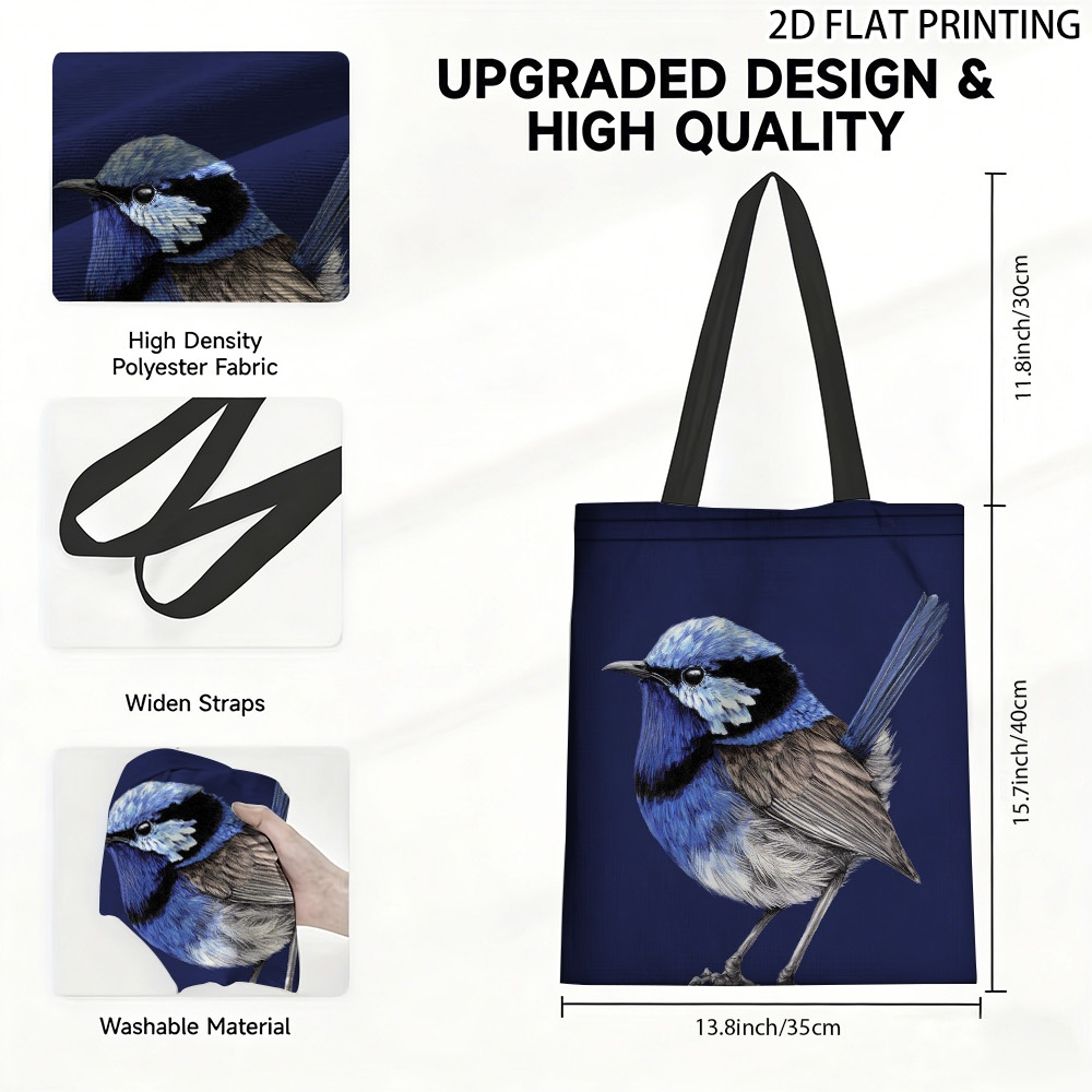 TEMU (2d Flat) 1pc Bird Tote Bag Is Designed For Casual Daily Use With Easy Elegant Look, Practical And Stylish, Suitable For Office, School,