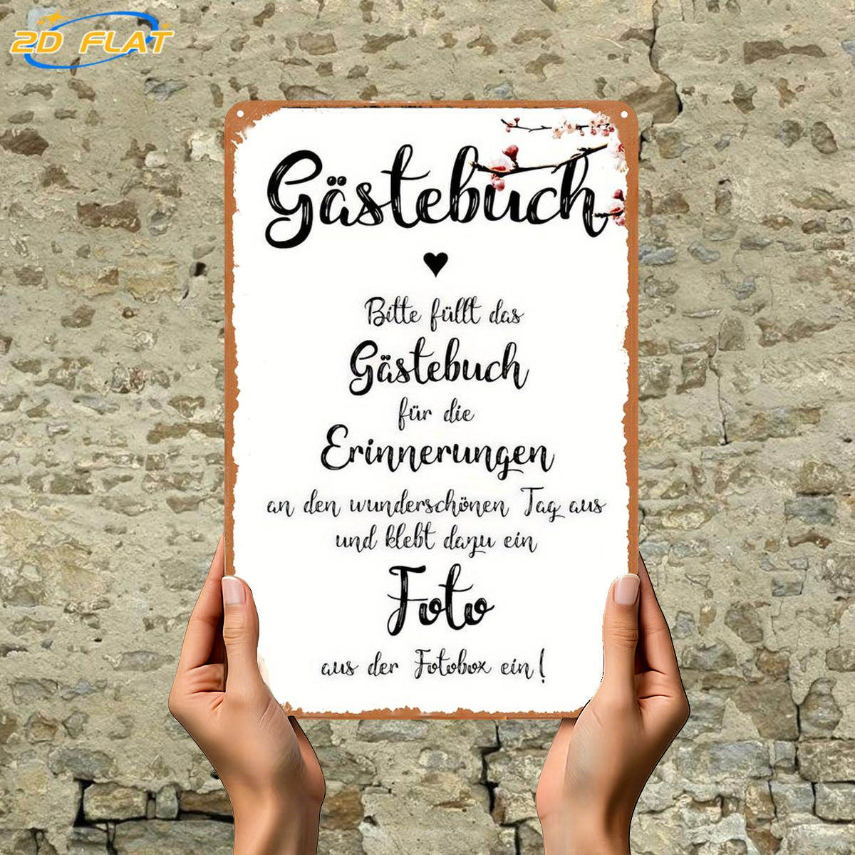 TEMU 2d Flat 1pc, Guest Book: Please Book For Memories On This Wonderful Day And Leave A Photo From Your Album!, Metal Lron Sign,
