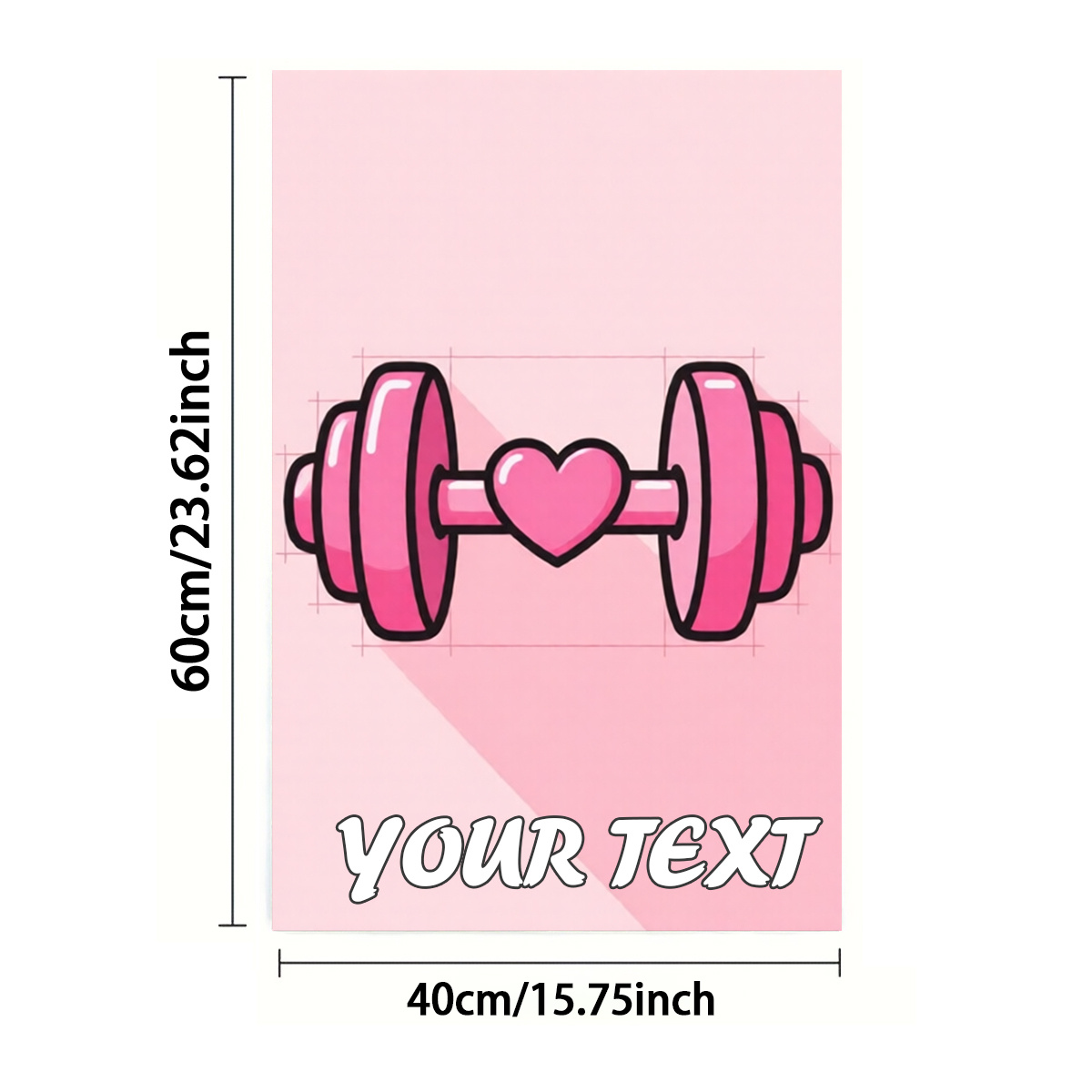 TEMU Customized Text 1pc, Towel, Single-sided Printing, Rectangular 40x60cm, 2d Dumbbell Cartoon Style Pattern, Team Customized In Bulk, Soft And