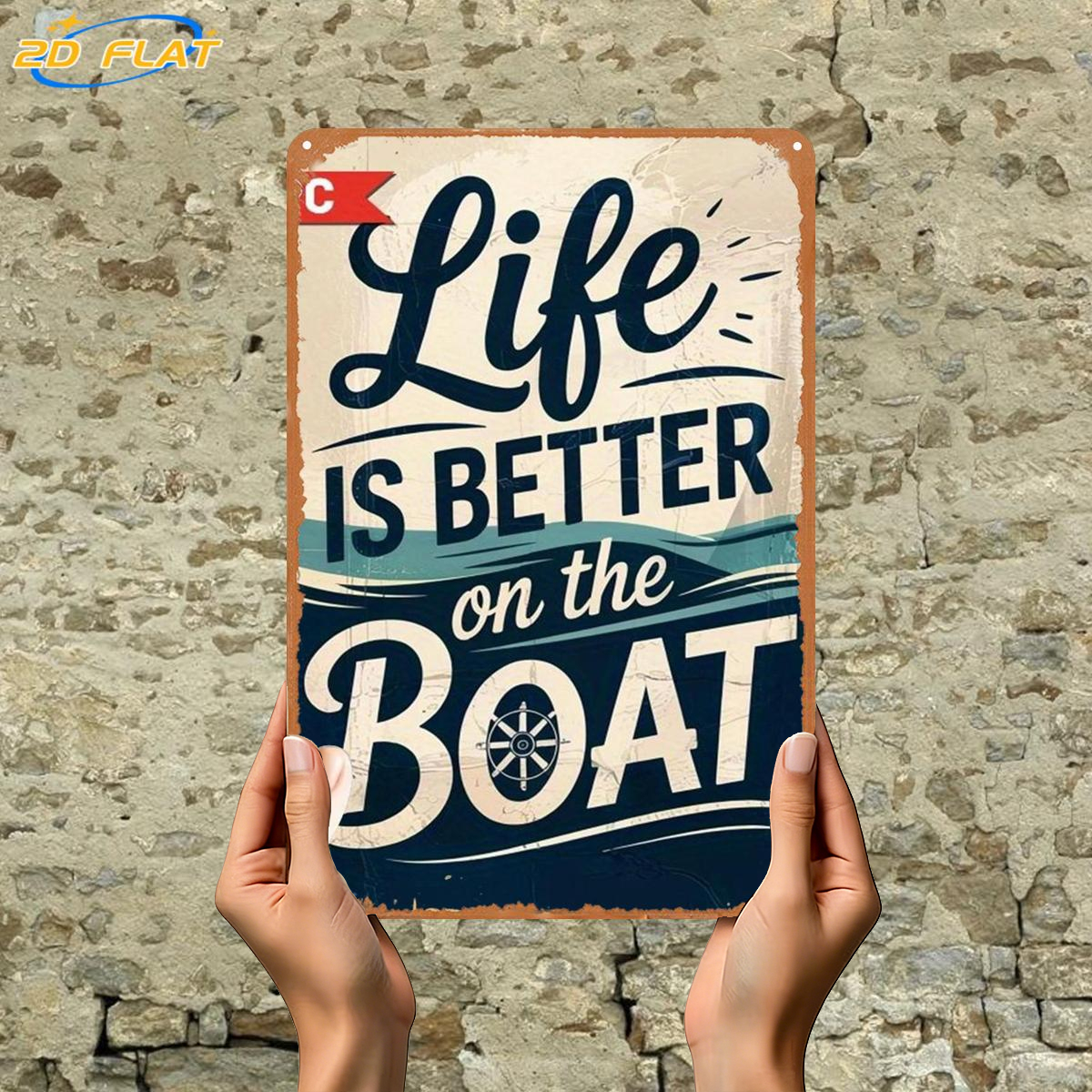 TEMU 2d Flat 1pc, Better On , Metal Lron Sign, Size(8"x12"/20cm*30cm)decoratve Paintings/room/restaurant/bar/door/garage Decor