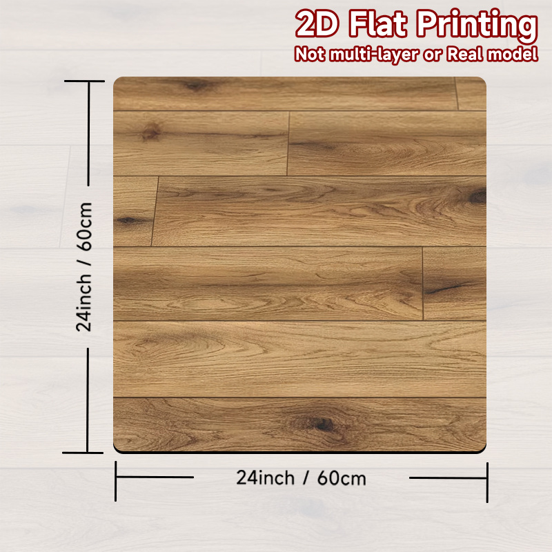 TEMU 1pc, 2d Flat Printing, Washing Machine Dust Protection Pad Woodgrain Planks, Polyester, Suitable For Dryer And Washing Machine Protective Pads,