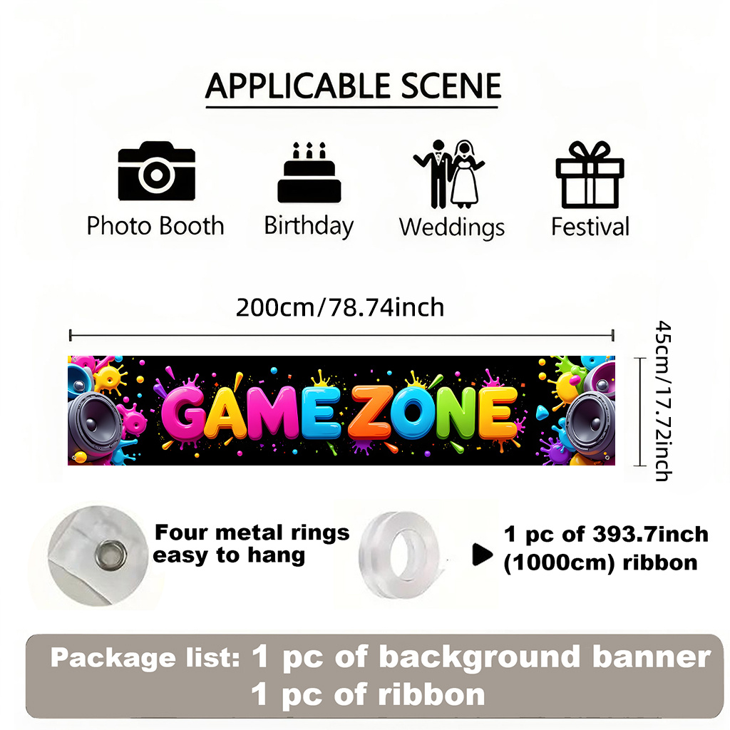 TEMU 2d Flat, 1pc 2d Flat Backdrop Banner Suitable For Fence Lawn, Photo Booths, Indoor/outdoor Party Decor - Themed With Banner, Long Horizontal