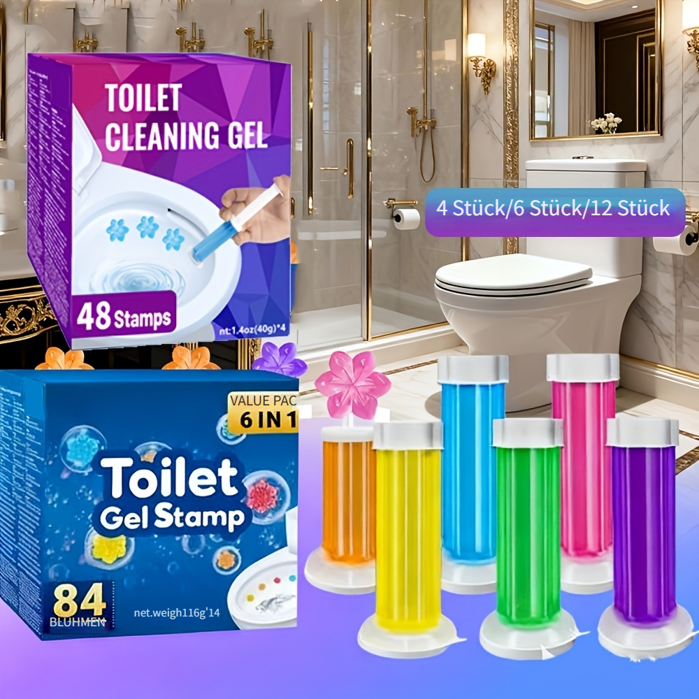 Luftduftmittel für Gewerbe, 4/6/12 Stk./Set Blumen Toiletten-* Aufkleber: 1 Tropfen zur Entfernung von Schmutz und Geruch, hinterlässt Duft. * für Toilette/Badewanne/Waschbecken, unverzichtbar für
