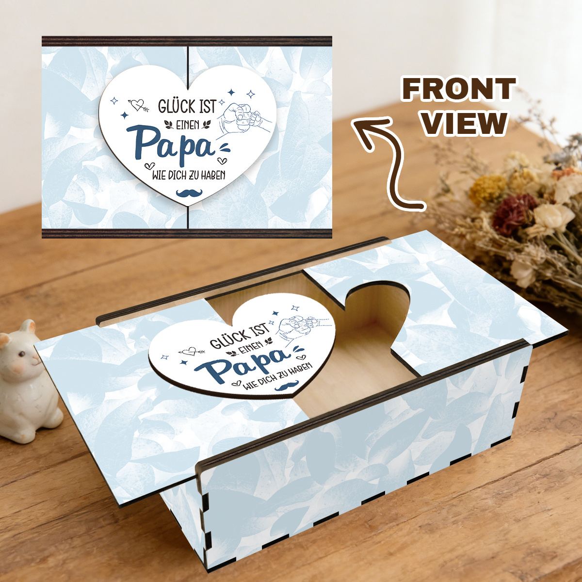 E-shop Geschenk für Sie/Ihn . Geschenkbox aus Holz und Kleiderbox, Thema "Glück ist, einen Vater wie dich zu haben", geeignet als