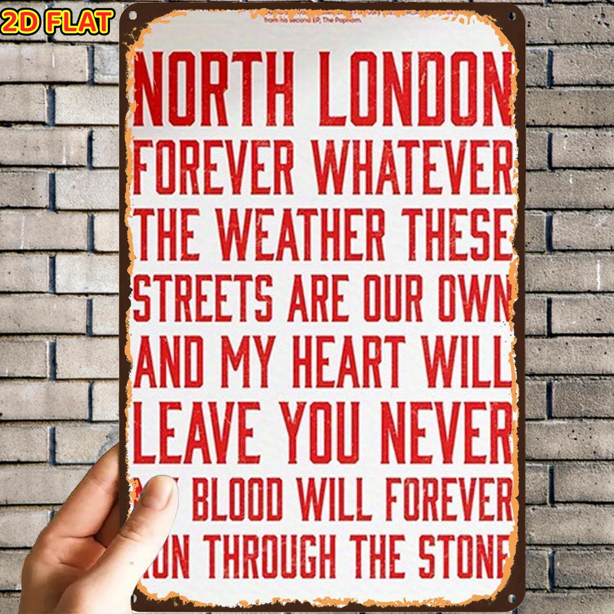 TEMU 2d Flat, 1pc, North Quote Metal Sign Metal Tin Sign, Pre-drilled Holes, Suitable For Indoor, Garden, Outdoor, Home, Office, Toilet Decoration