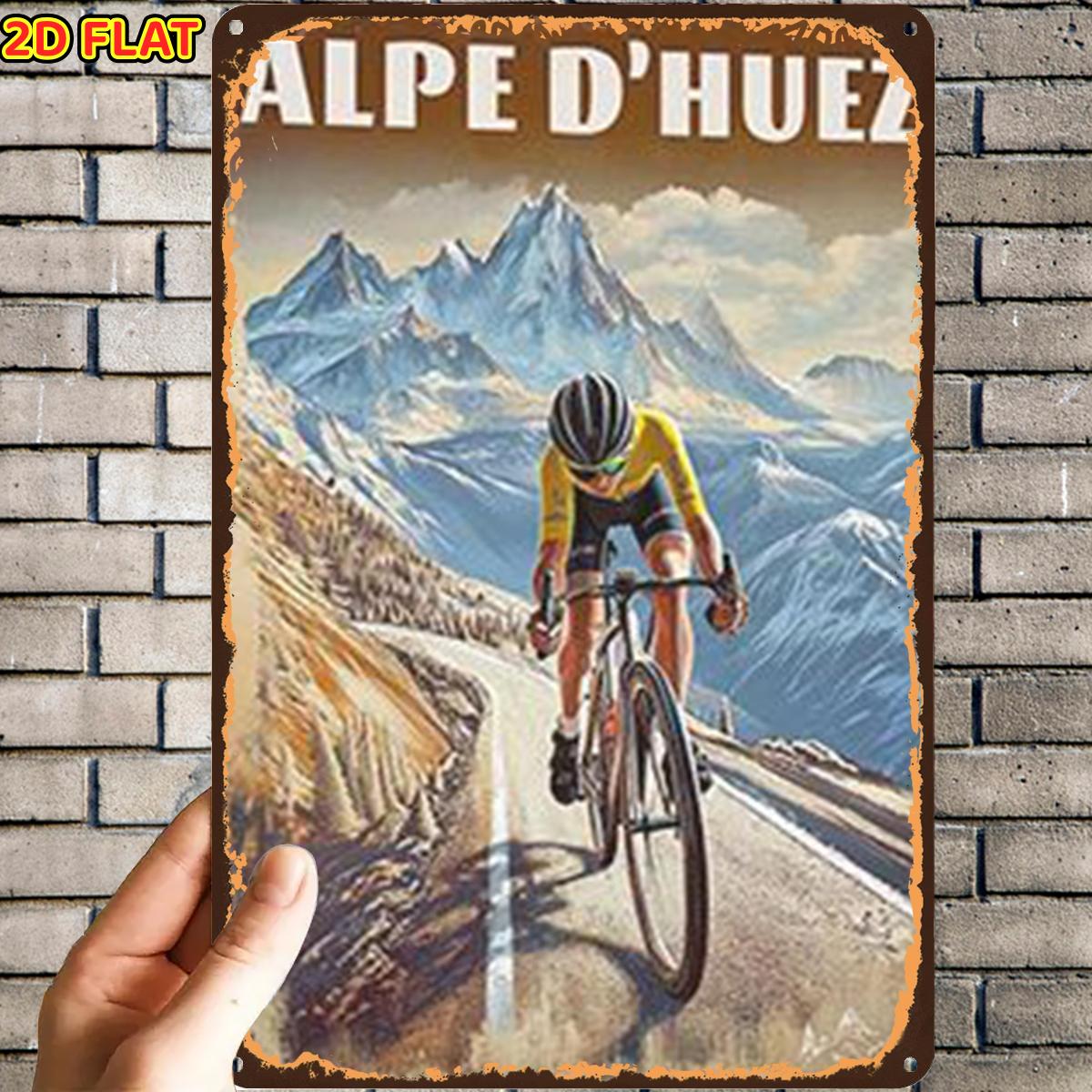 TEMU 2d Flat, 1pc, D' Cycling Poster Art Printmetal Tin Sign, Pre-drilled Holes, Suitable For Indoor, Garden, Outdoor, Home, Office, Toilet Decor