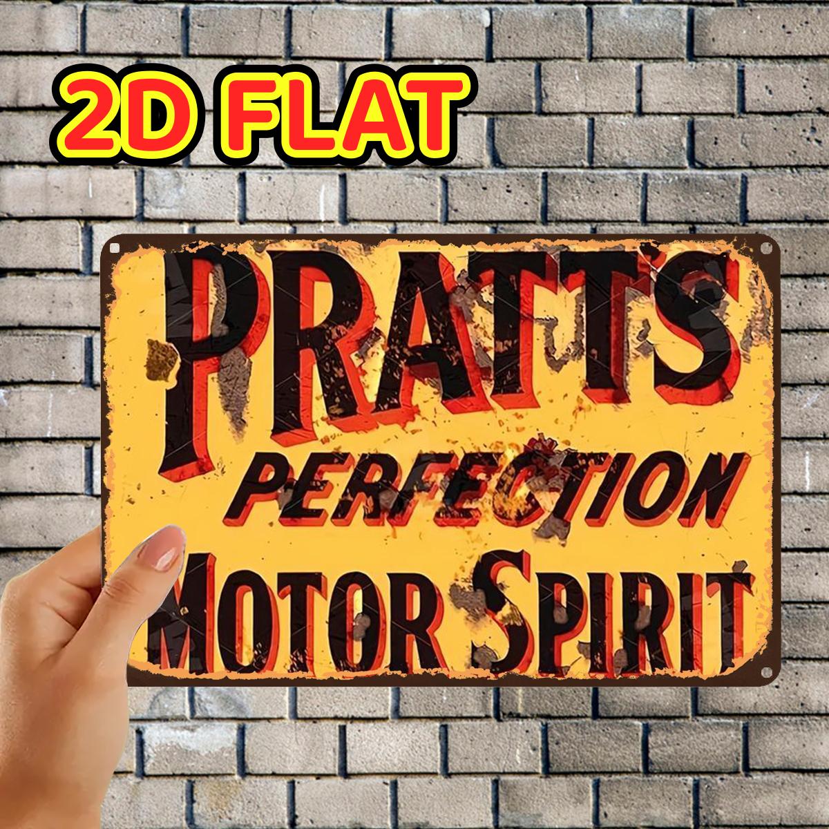 TEMU 2d Flat, Two-dimensional Plane, Two-dimensional Plane, 1pc Pack, Platz Spirit Vintage Tin Sign, With Pre-drilled Holes, Suitable For Indoor,