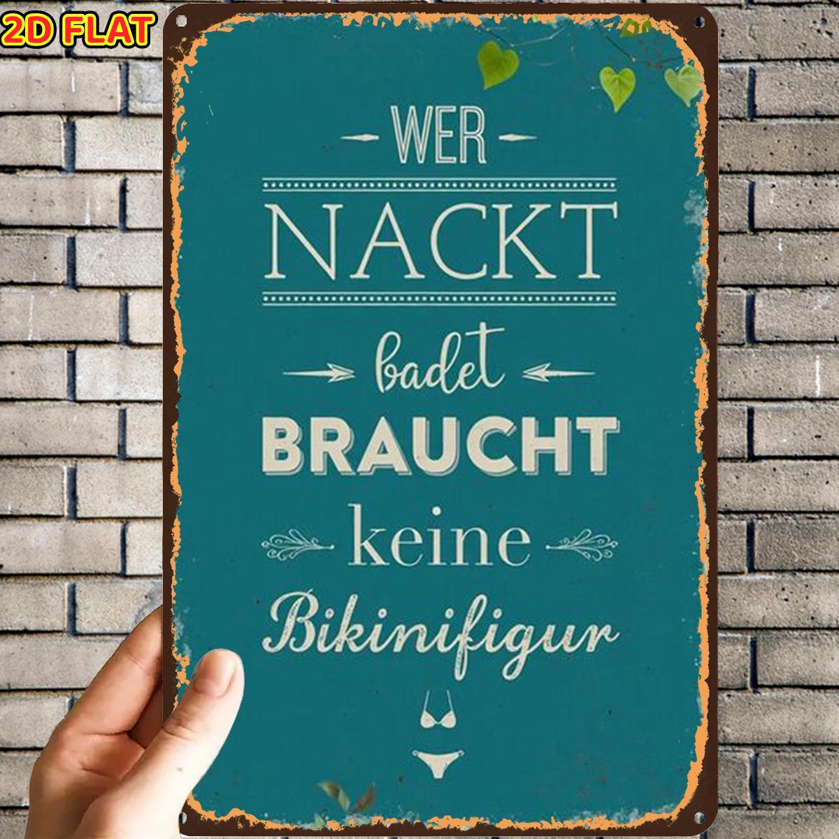E-shop 2D Flach, ., Retro Strand Zitat Metallschild Metall Eisen Schild, Vorgebohrte Löcher, Geeignet für Innen, Garten, Außenbereich, Zuhause, Büro,