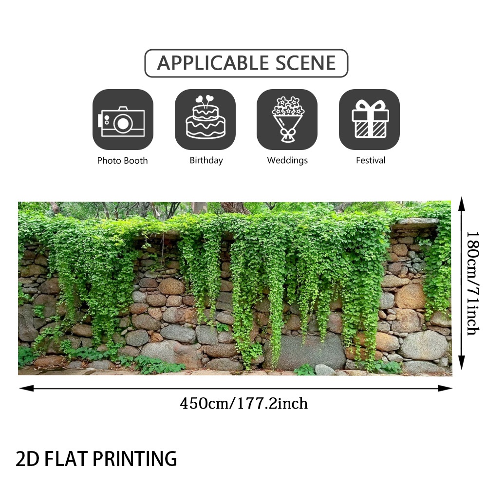 TEMU decorativo da parete e recinzione con edera e pietra, 1 pezzo - Edera realistica adatta per uso esterno, installazione facile con di fissaggio,