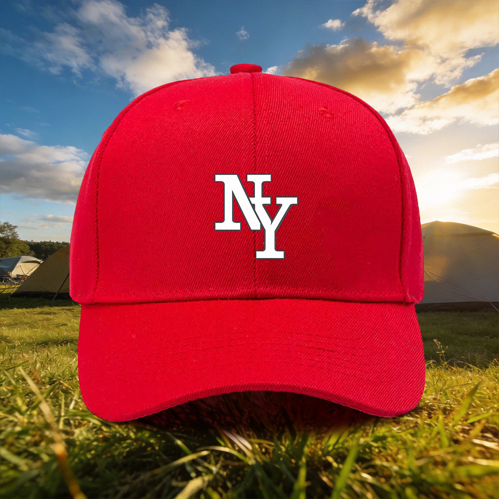 TEMU 1pc Ny Pattern Printed Adjustable Baseball Cap, Unisex Outdoor Sports Style, Suitable For Outdoor Sports And Casual Wear, Ideal For Badminton,