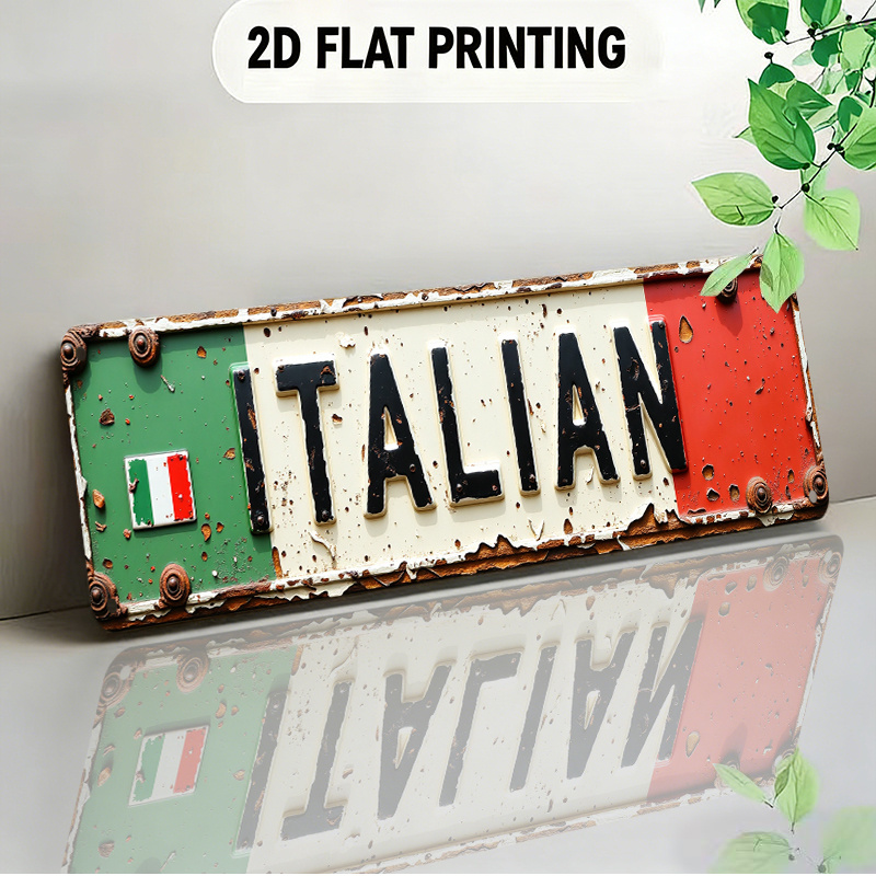 TEMU Rustic Vintage Italian-style Signboard Vintage European Decorative Item Featuring Distressed Texture And Theme Suitable For Kitchens Hotels And