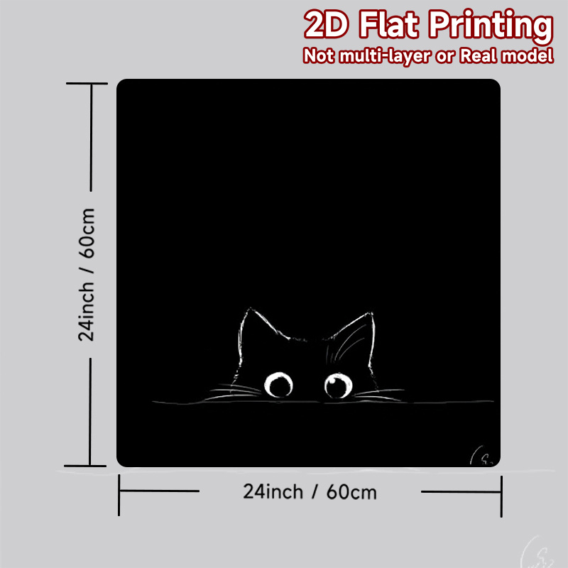TEMU 1pc, 2d Flat Printing, Washing Machine Protective Pad Peeking Cat Outline, Polyester, For Modern Decorative Home Gifts, Washing Machine