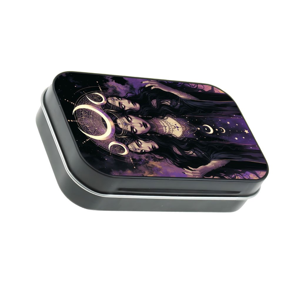 TEMU 1pc de metal cuadrada con bisagras, Mini contenedores de almacenamiento con y diseño de de la luna, Contenedor de almacenamiento decorativo,