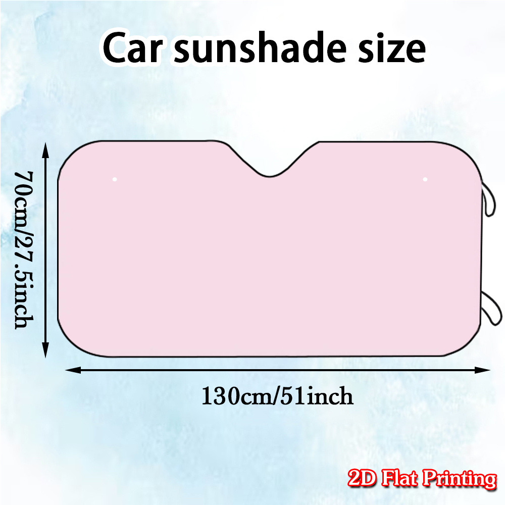 TEMU 1pc,2d Flat Printing, Light Pink Plain Practical And Aesthetically Car Windshield Sun Visor, Lightweight & Durable Good For Very Suitable For