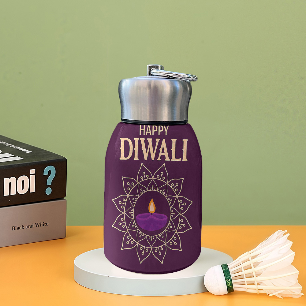TEMU Single 10.5oz Stainless Steel Coffee Mugs And Tumblers, Designed To Be Leak-proof, Perfect As A Gift, Featuring A Festive Diwali Theme