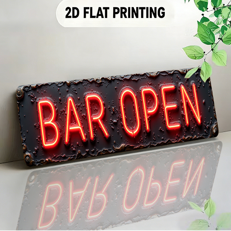 TEMU 2d Flat, 2d Vintage Neon Signboard Featuring Red Illuminated Letters Suitable For Bars Cafes And Restaurants A Ambiance For Night-time Settings,