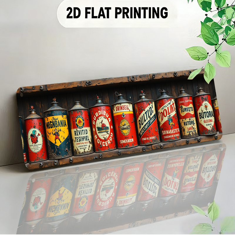 TEMU 2d Flat, Retro Style Decorative , With Nostalgic Label, , Perfect For Bars, Cafes, Restaurants, Living Rooms, And Nostalgic Themed Spaces