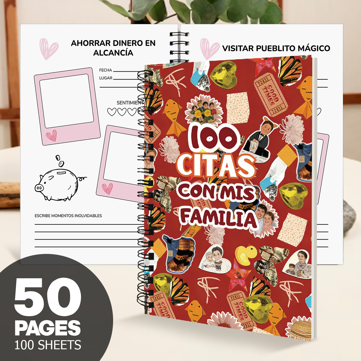 TEMU Diario retro en español para e hija con para fotos - de citas para regalo de familiar, cuaderno de de con páginas programadas, libro compacto