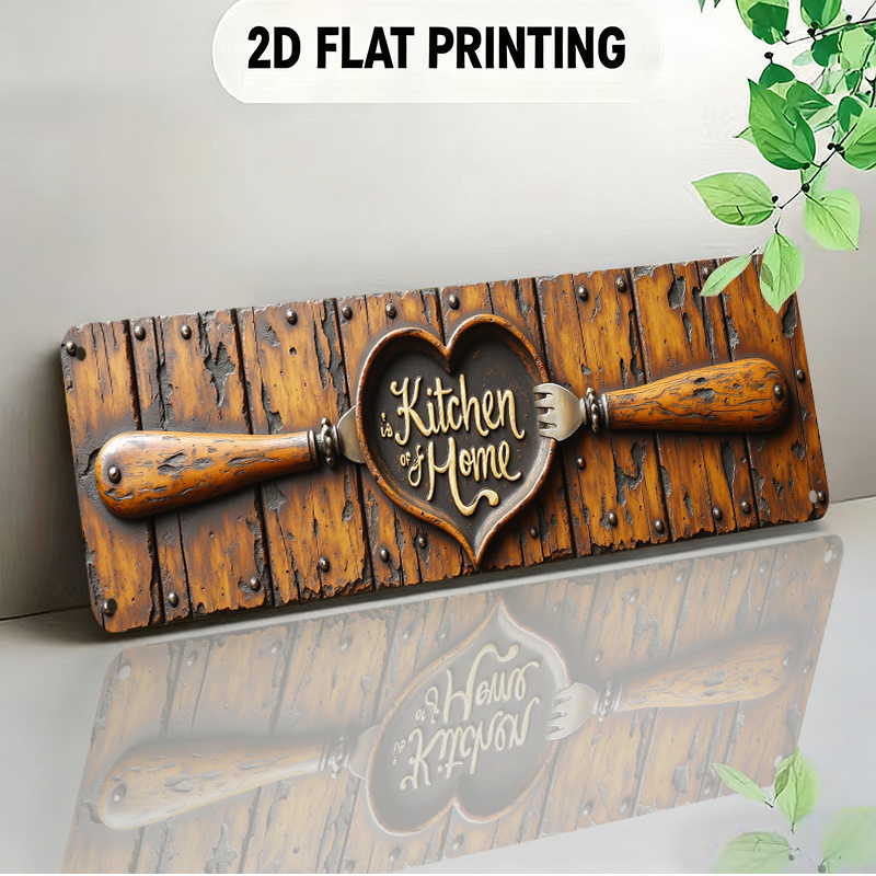 TEMU A Charming Wall-mounted Sign Made Of Rustic, Designed With A Heart-shaped Kitchen Motif And Vintage Fork And Spoon Handles, Home Kitchens,