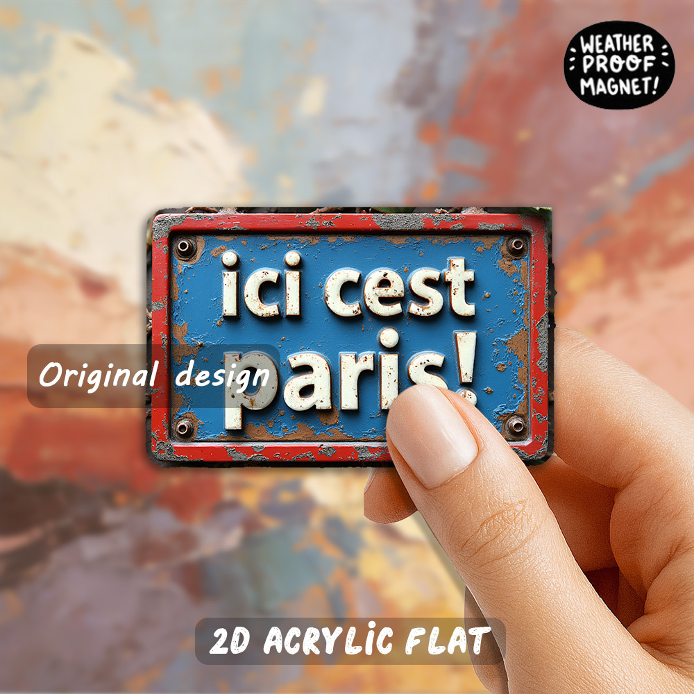 TEMU Aimant 1 pièce pour plaque d'immatriculation française, pour francophiles et amateurs de vintage - Aimants de réfrigérateur en acrylique vieilli